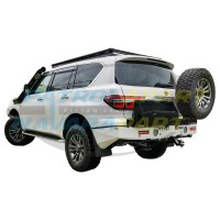 Raslarr Rear Bar for Nissan Patrol Y62 Series 5 with RH Tyre Carrier Colour QAC White