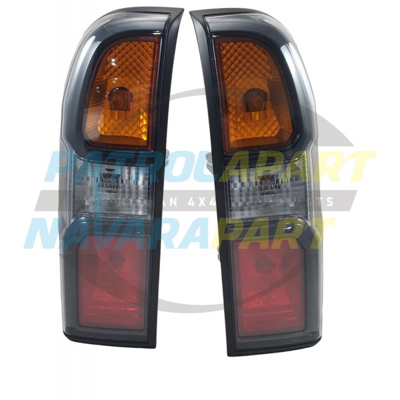 Genuine Nissan Patrol GU Y61 Series 4 Japanese Spec Black Tail Lights PAIR