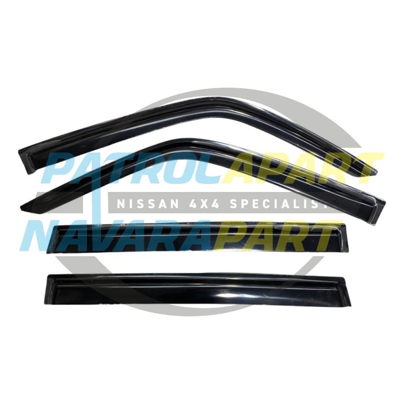 Tinted Slimline Weathershield Set of 4 For Nissan Patrol Y61 GU All Models