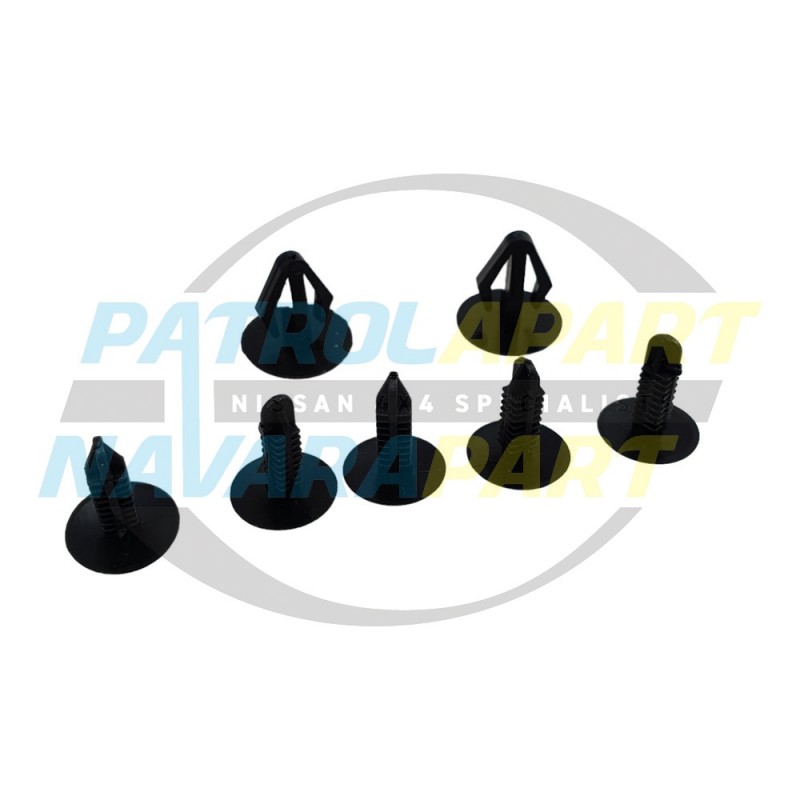 Rubber Splash Guard Clip Set suits Nissan Patrol GQ Y60