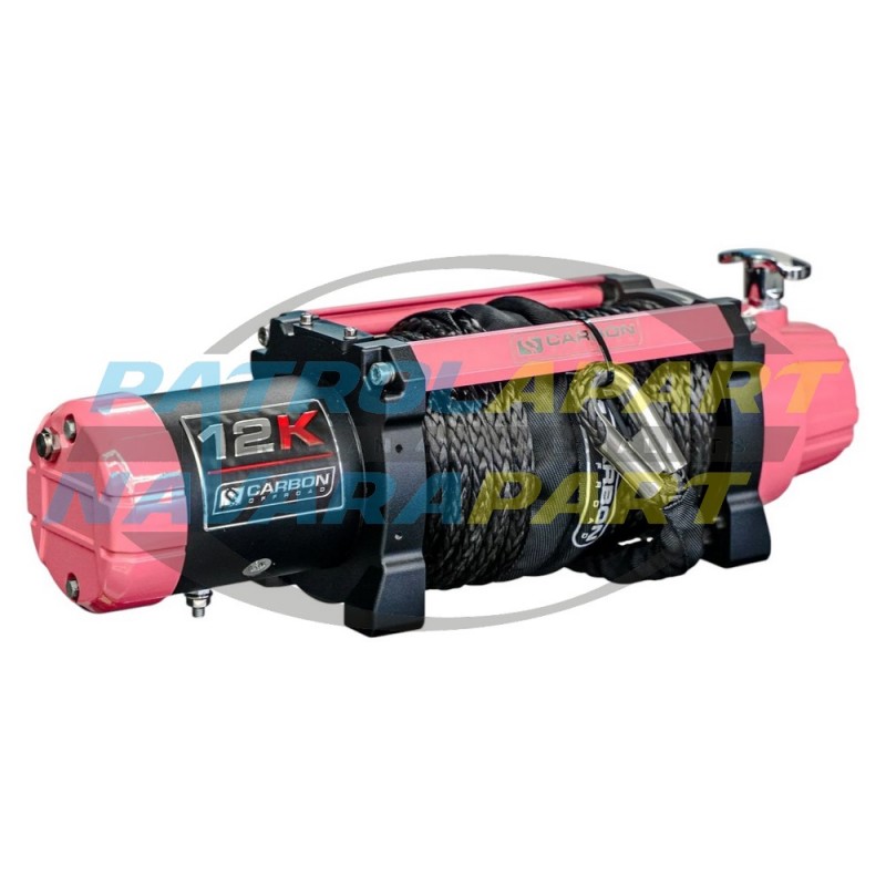 The Pink Carbon 12K - 12000lb Pink Winch With Pink Hook V3