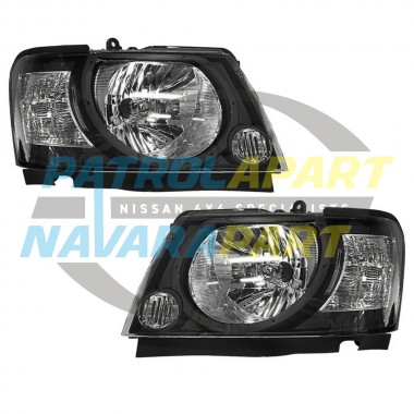 Smoked Headlight Assembly PAIR For Nissan Patrol Y61 GU4