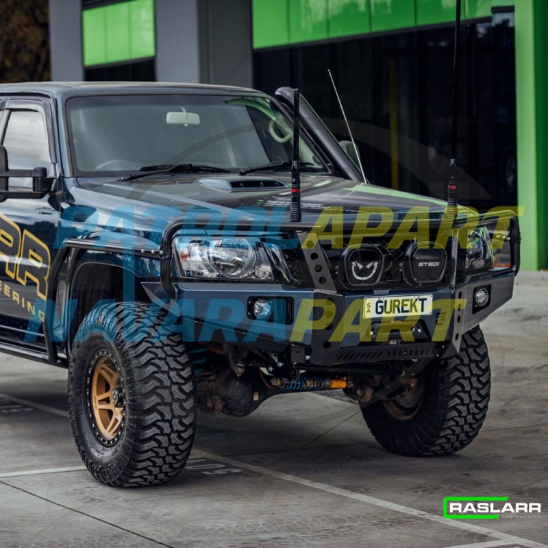 Raslarr Dallas Bull Bar with hoops For GU Series 4 Nissan Patrol - Narrow Radiator