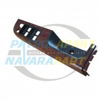 Window Switch Surround - Drivers Side - Woodgrain - For Nissan Patrol Y61 GU