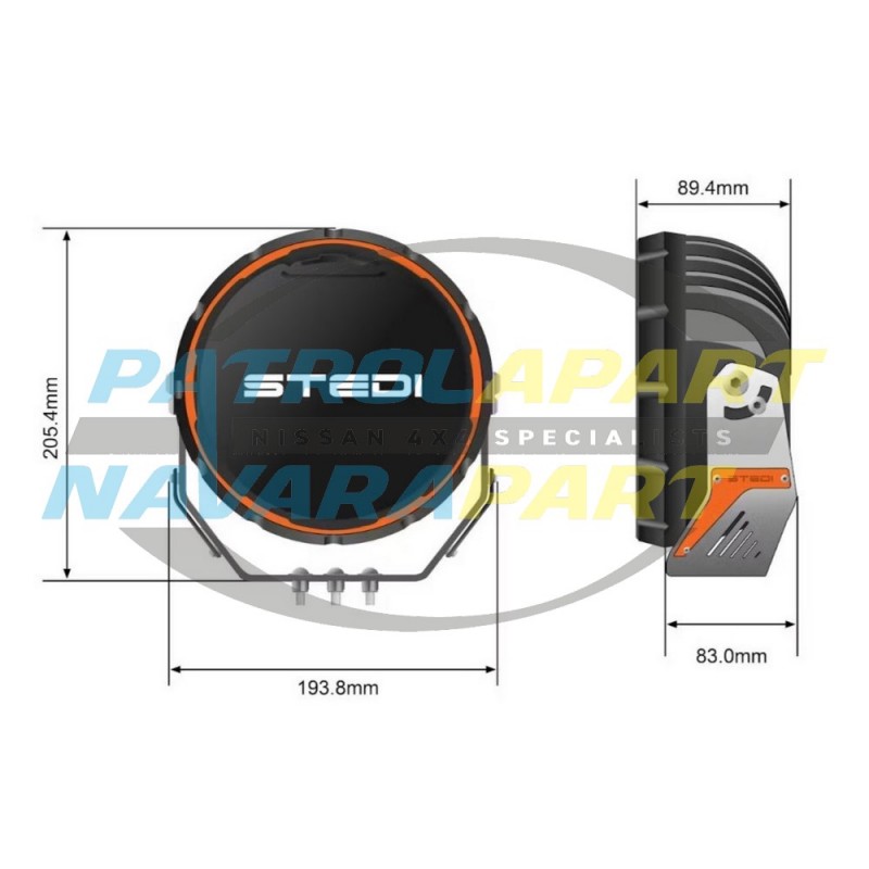 STEDI TYPE-X SPORT PLUS 7 Inch LED Driving Lights PAIR