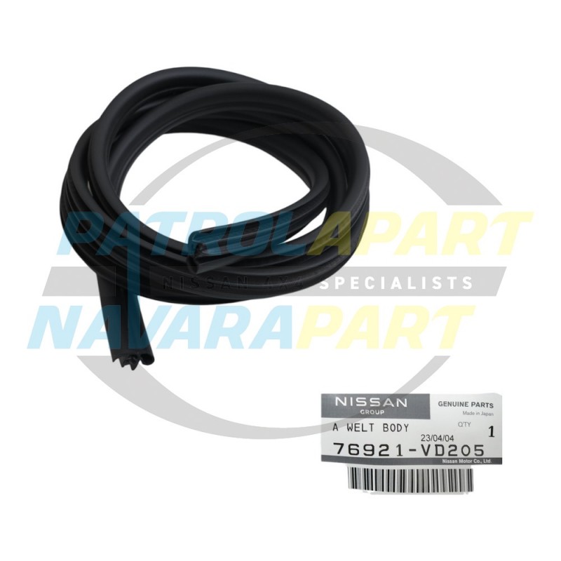 Genuine Nissan Door Finishing Seal Right Front - Nissan Patrol Y61 GU Series 4 - Black Colour Code G