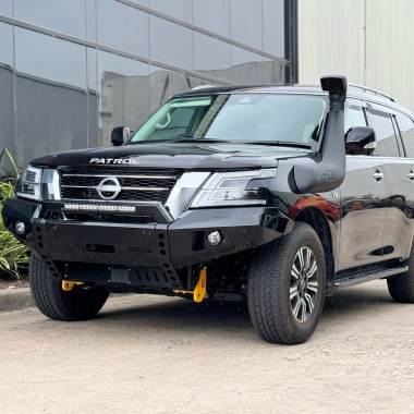Raslarr Bullbar with Recovery Points - Nissan Patrol Y62 Series 5 Models - KH3 Black