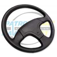 Patrolapart 3-Spoke Black Steering Wheel Assembly - Nissan Patrol Y60 GQ