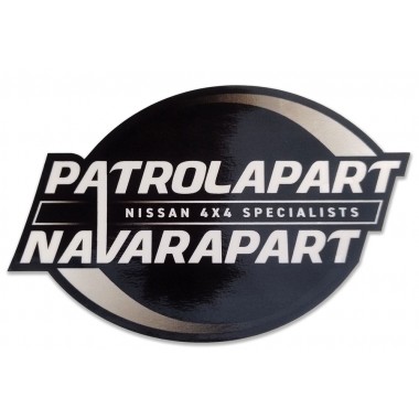 Patrolapart Gloss Black Vinyl Sticker / Decal 150mm x 100mm