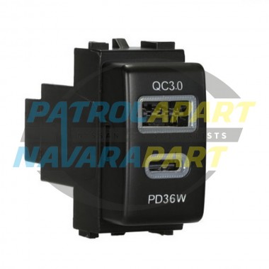 Dual USB Charge Point QC 3.0A for Nissan Patrol Y62