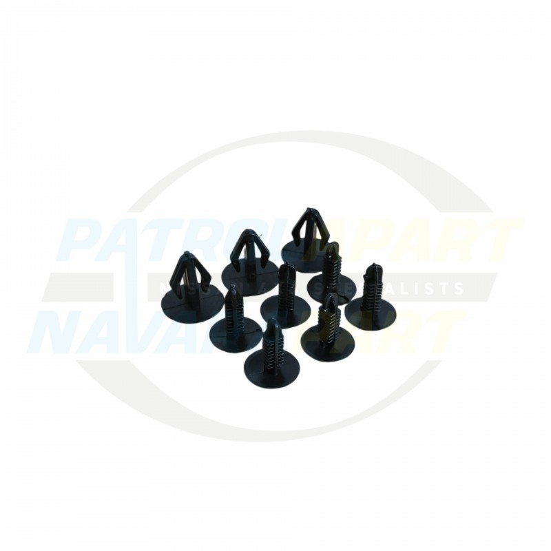 Rubber Splash Guard Clip Set - Nissan Patrol Y60 GQ Y61 GU