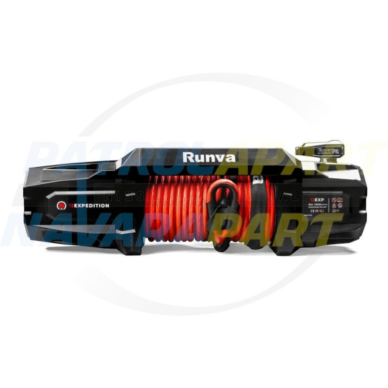 13,000lb Expedition Series 12V Electric Winch with Synthetic Rope - Runva