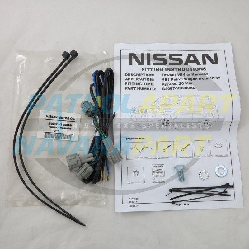 Genuine Nissan Patrol GU Y61 Towbar Plug Harness