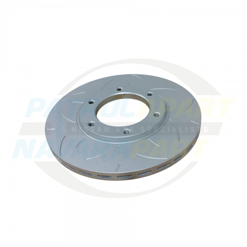 Protex Ultra Premium Slotted Brake Disc Rotor GQ Single Piston Front (Non Directional)