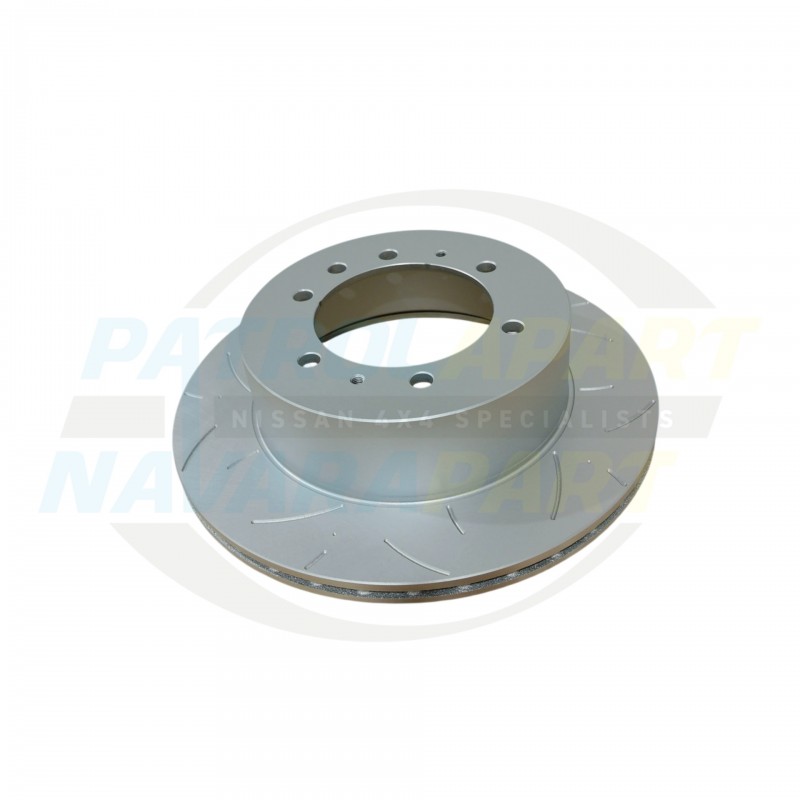 Protex Ultra Premium Slotted Brake Disc Rotor Rear Nissan Patrol Y61 GU (Not TB48) (Non Directional)