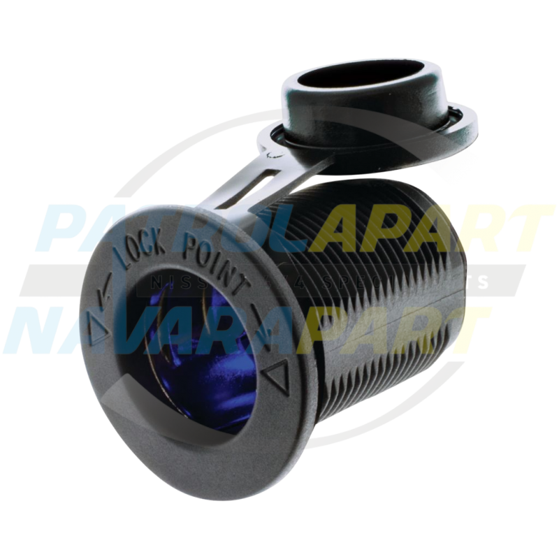Cigarette Lighter Power Socket with Blue LED Flush Mount - Hulk 4x4