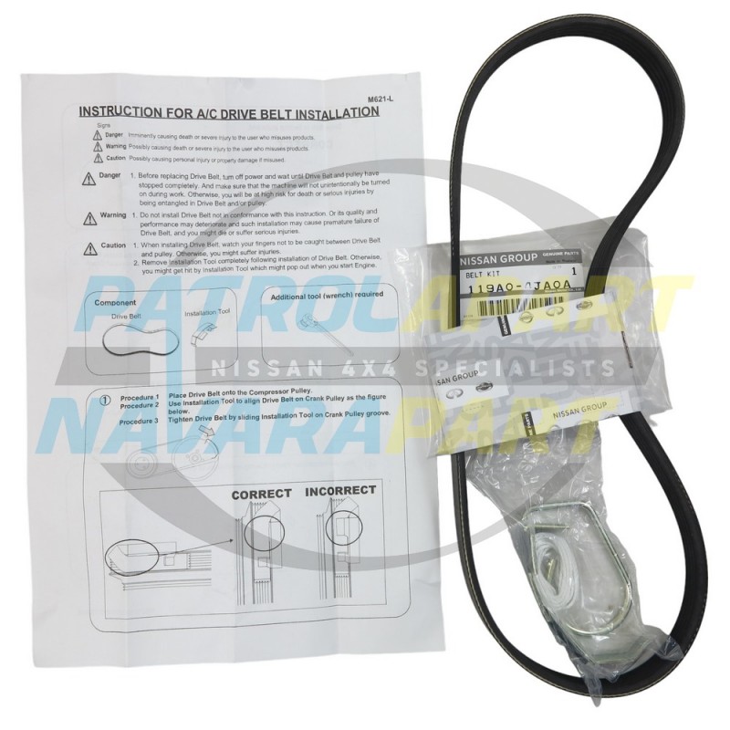 Genuine Nissan A/C Air Conditioning Stretch Drive Belt - Nissan Navara D23 NP300