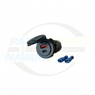 USB 2.4A QC3 & TYPE C Flush Mount Accessory Socket - Hulk 4x4