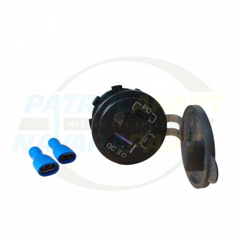 Voltage & USB-A / USB-C Gauge Air On Board Accessory Socket - Universal Fitment