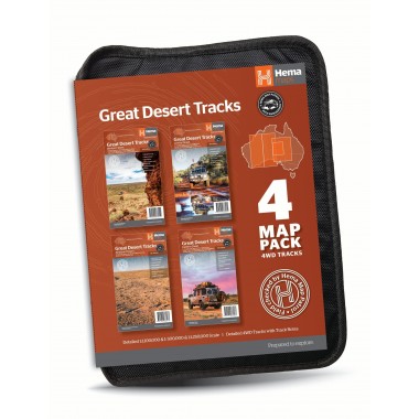 Hema Great Desert Tracks 4 Map Pack with Wallet