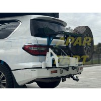 Raslarr V2 Rear Bar Black Right Tyre & Left Dual Jerry Can Carriers - Nissan Patrol Y62 Series 5 (Non Side Hoops)