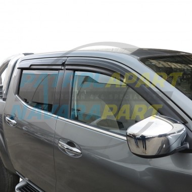 Premium Tinted Slimline Weathershield Set 4 - Nissan Navara D23 NP300 Dual Cab Models
