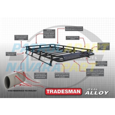 Tradesman Roof Rack Full Length Alloy with Mesh Floor