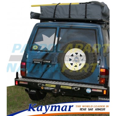 Nissan Patrol GQ Rear Kaymar Bar with Twin Pivots & No Swing Aways