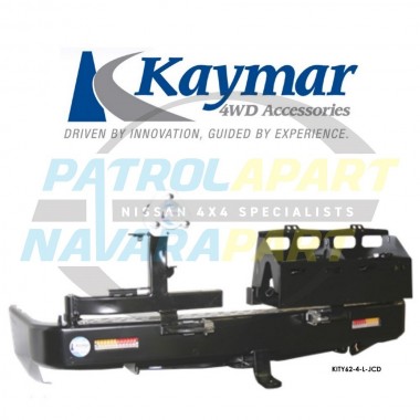 Kaymar Rear Bar for Nissan Patrol Y62 ST-L & TI Series 4 with Left Tyre Carrier & Right Twin Jerry Can Holder