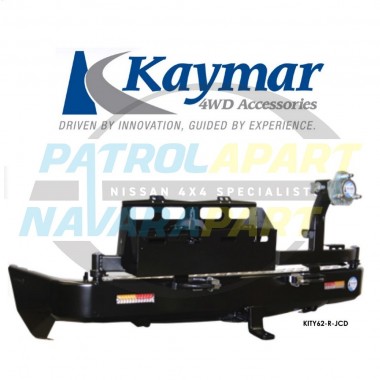 Nissan Patrol Y62 Kaymar Rear Bar with Right Tyre Carrier & Left Twin Jerry Can Holder ST-L & TI Series 1-3