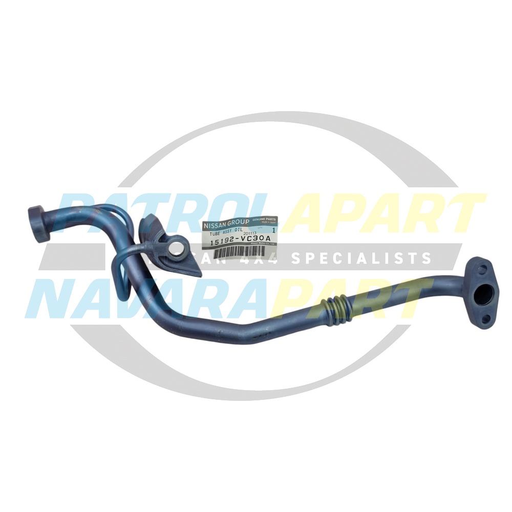 Genuine Nissan Turbo Oil Drain Return Feed Pipe ZD30 - Nissan Patrol Y61 GU 2002-2006