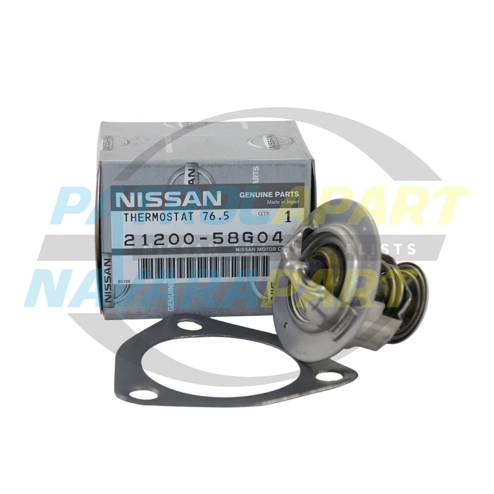 Genuine Nissan Thermostat 76.5deg with Gasket TD42 - Nissan Patrol Y60 GQ & Y61 GU