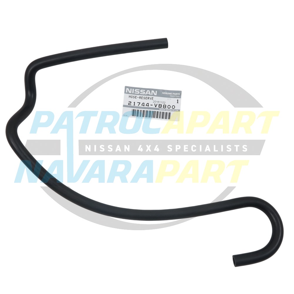 Genuine Nissan OverFlow Hose Top To Bottom TD42 ZD30 - Nissan Patrol Y61 GU