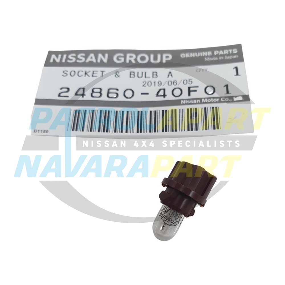 Genuine Nissan S1-3 Dash Cluster Light Globe Socket 14V 1.4W Brown - Nissan Patrol Y61 GU