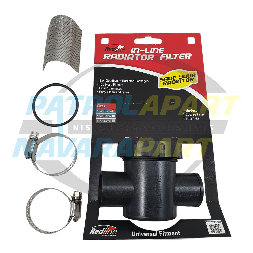 Redline Inline Filter for 32mm (1 1/4") Radiator Hose - Nissan Patrol Y61 GU