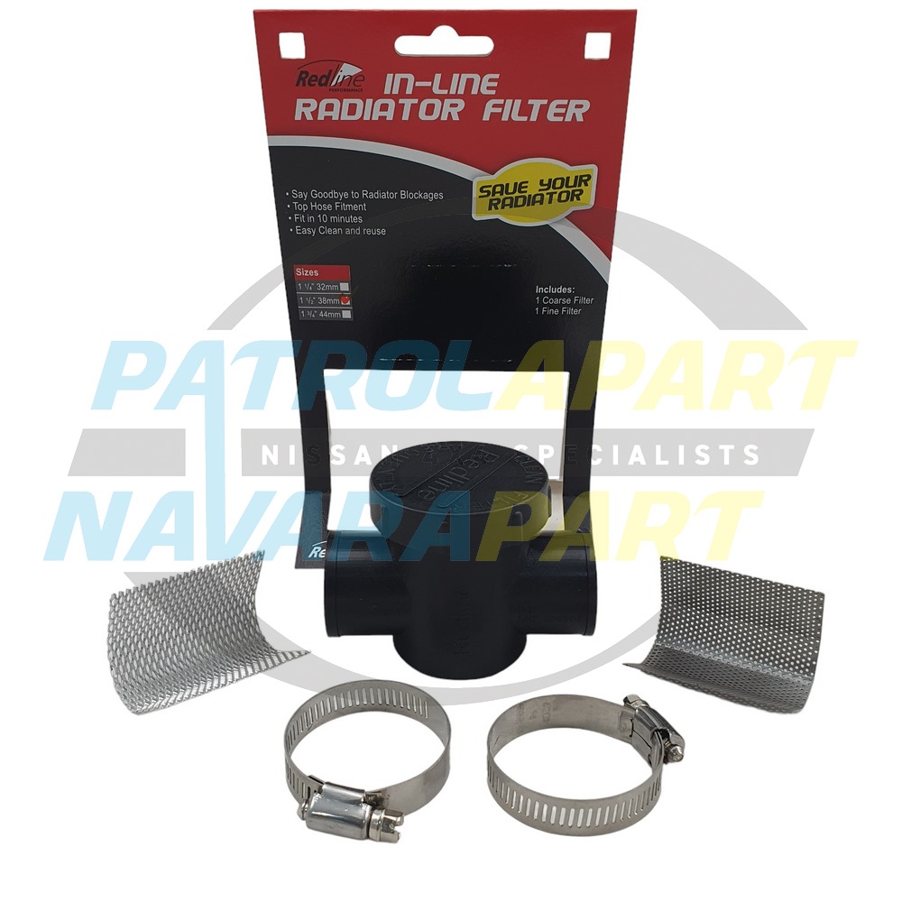 Redline Inline Filter for 38mm (1 1/2") Radiator Hose - Nissan Y61 GU Patrol