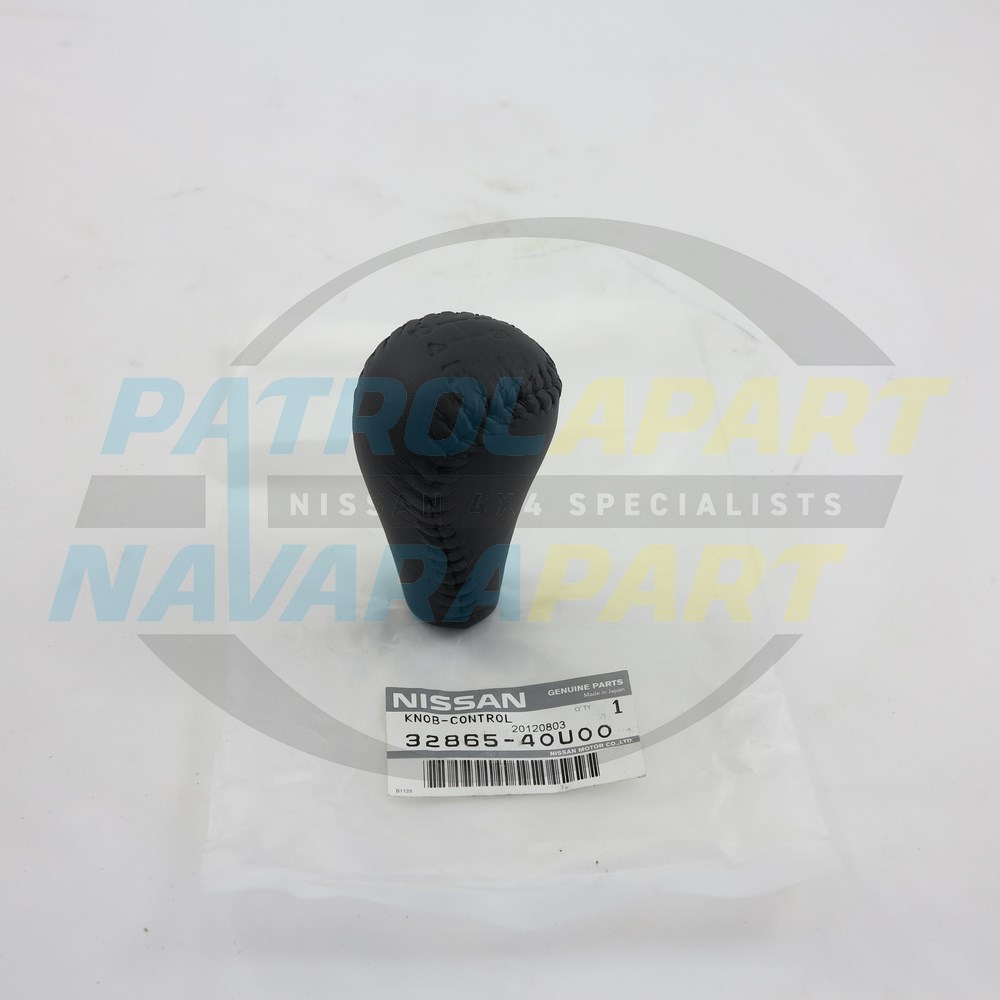 Genuine Nissan Black Leather Gear Stick Knob Colour Code G - Nissan Patrol Y60 GQ S4 & Y61 GU S4