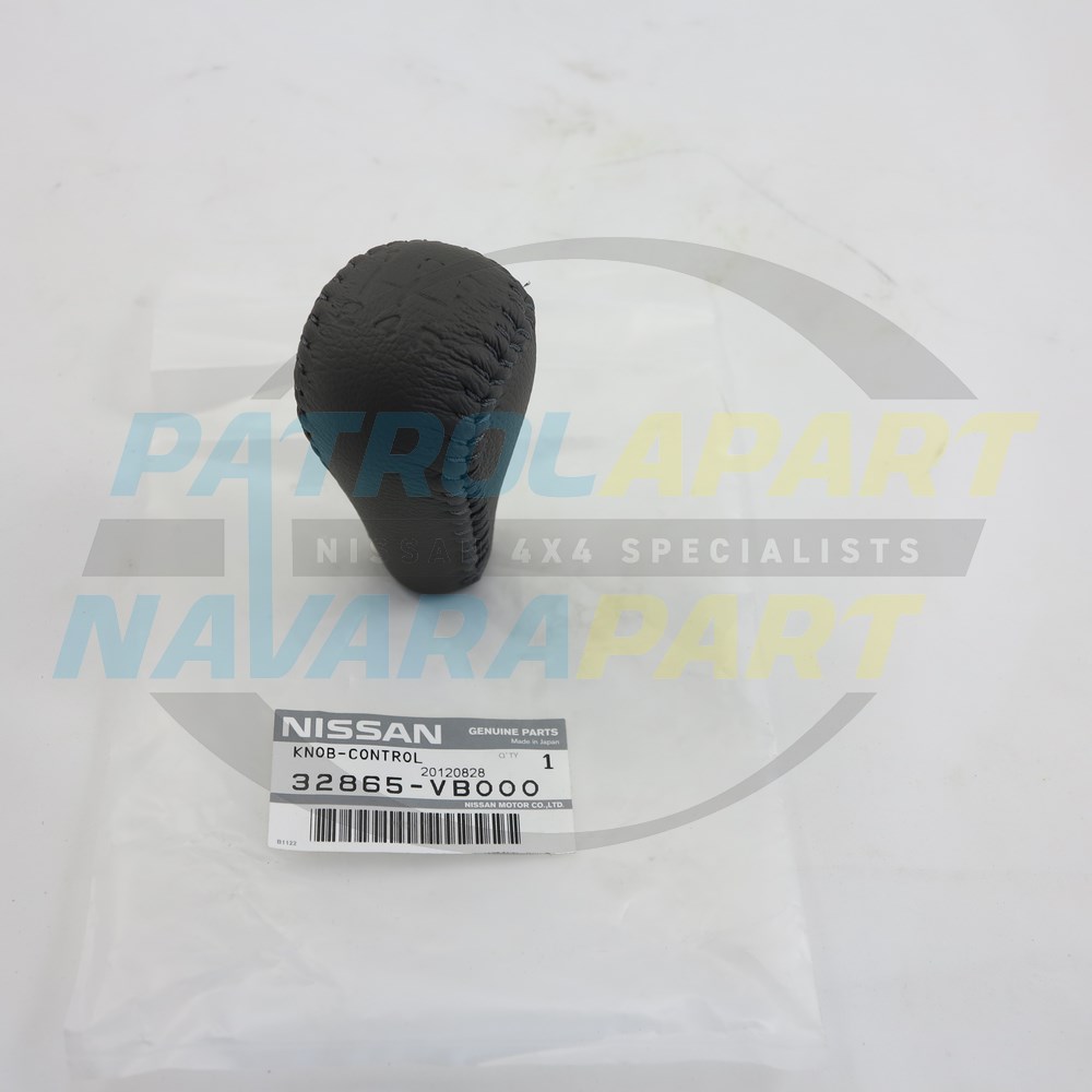 Genuine Nissan Dark Grey Leather Gear Stick Knob - Nissan Patrol Y61 GU