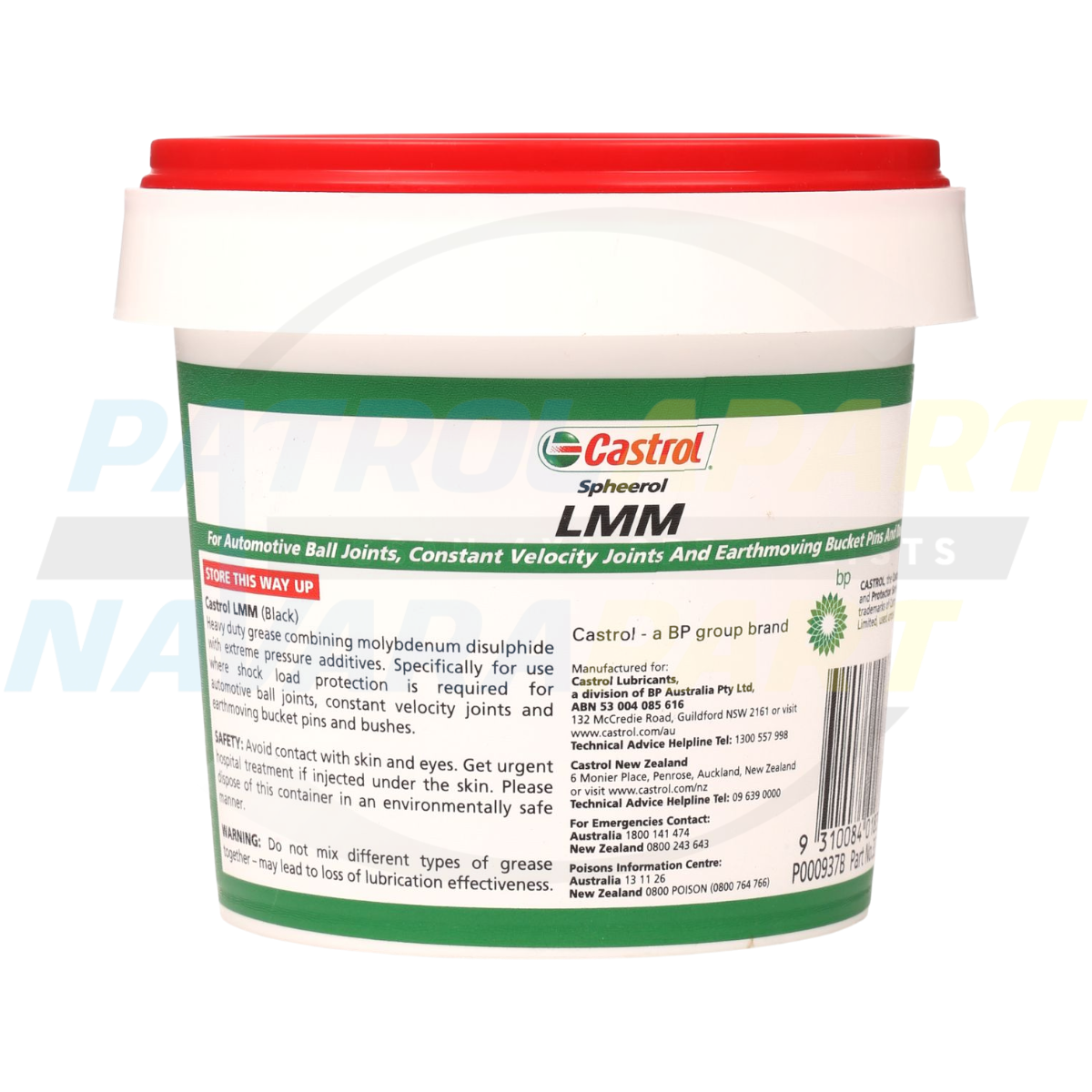 Spheerol LMM Moly Grease 500g Tub for Ball Joints, Uni Joints & CV's - Castrol