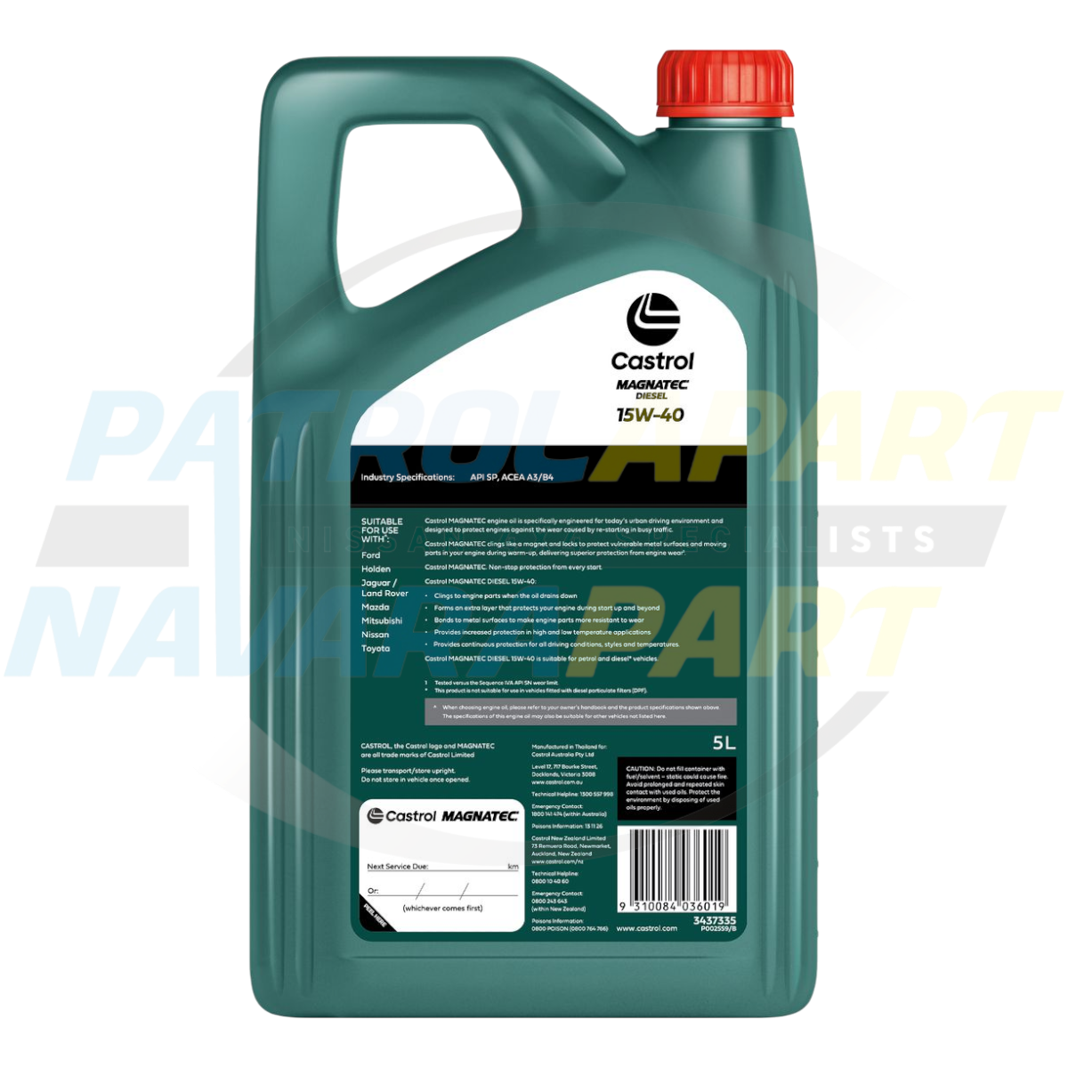 Magnatec Diesel Engine Oil 15W40 5L - Castrol