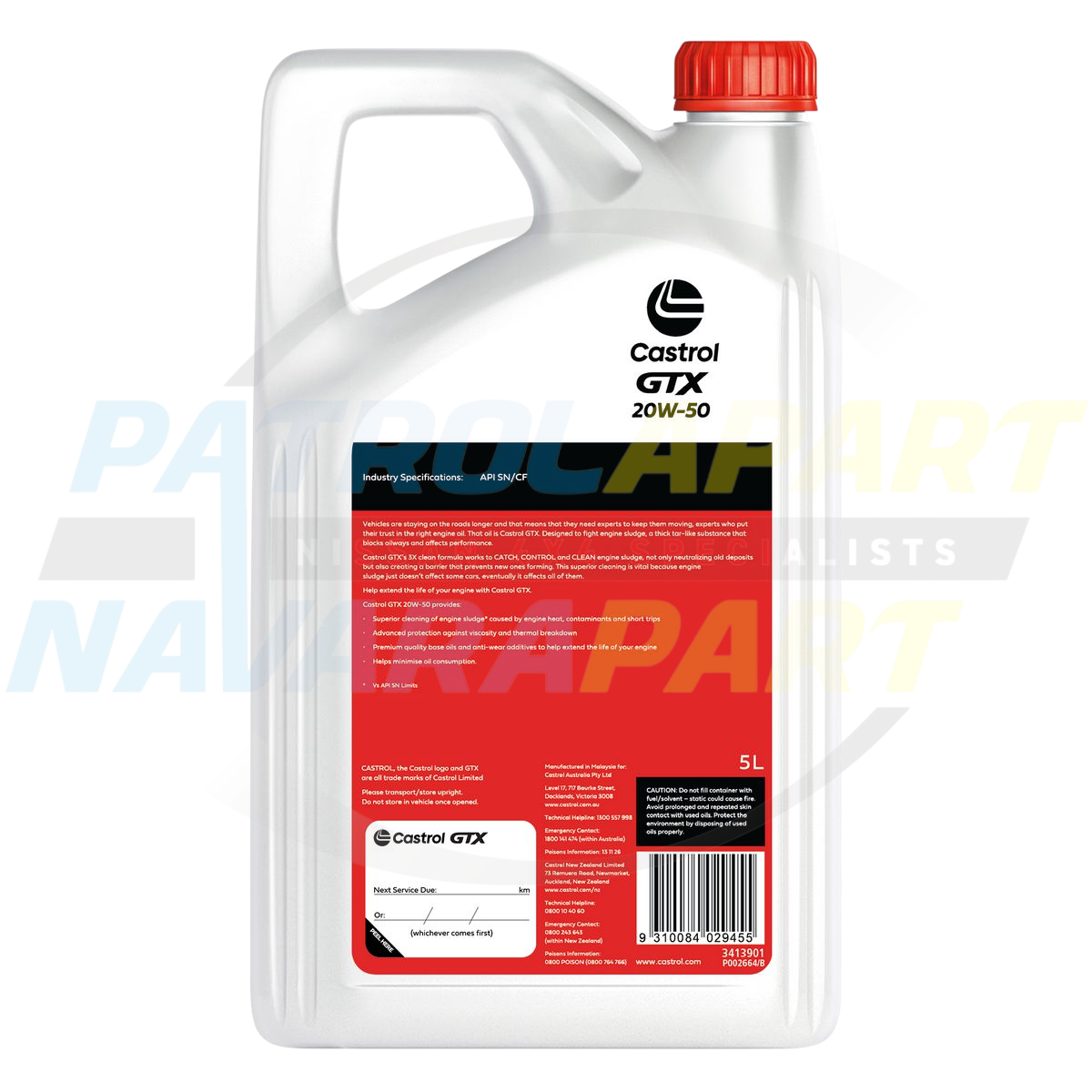 GTX 20W-50 Engine Oil 5L - Castrol