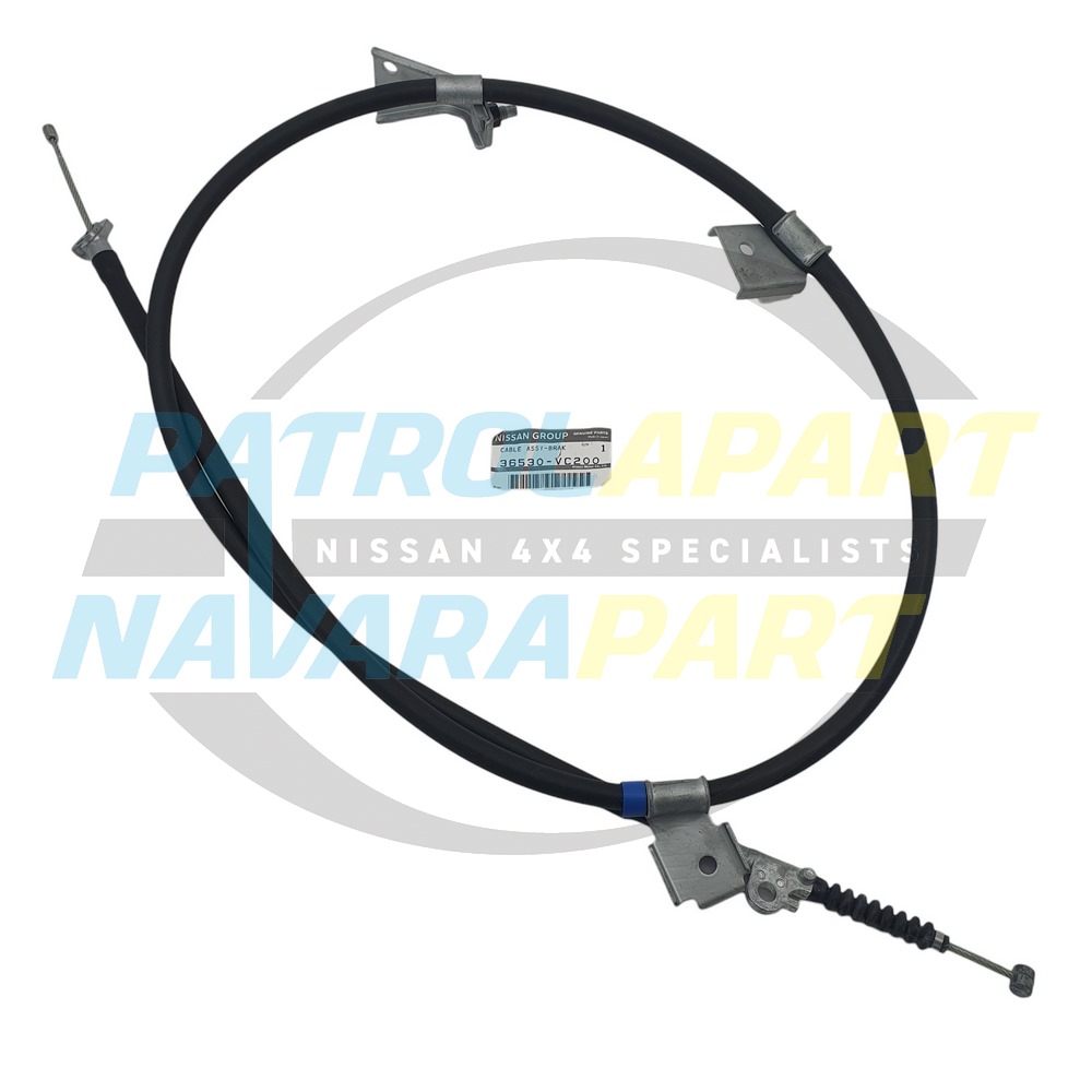 Genuine Nissan RH Lower Handbrake Cable Assembly TB48 - Nissan Patrol Y61 GU