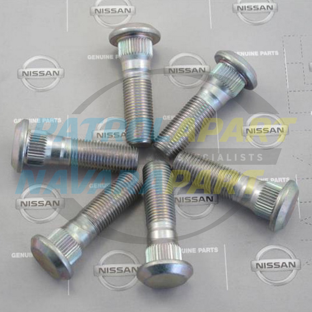 Genuine Nissan Rear Wheel Stud Set of 6 - Nissan Patrol Y60 GQ & Y61 GU