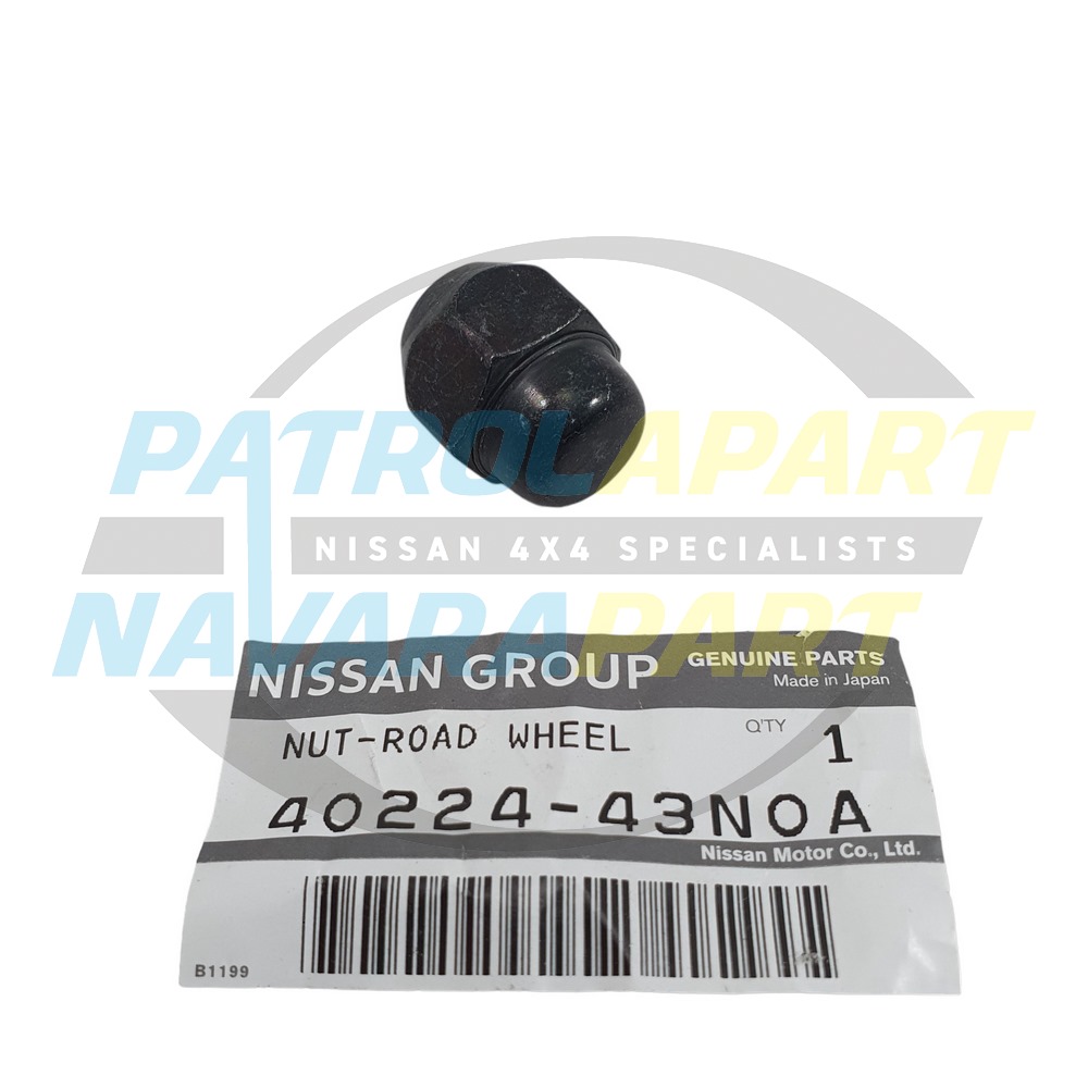 Genuine Nissan Wheel Nut Black Dome Closed End - Nissan Patrol Y60 GQ & Y61 GU