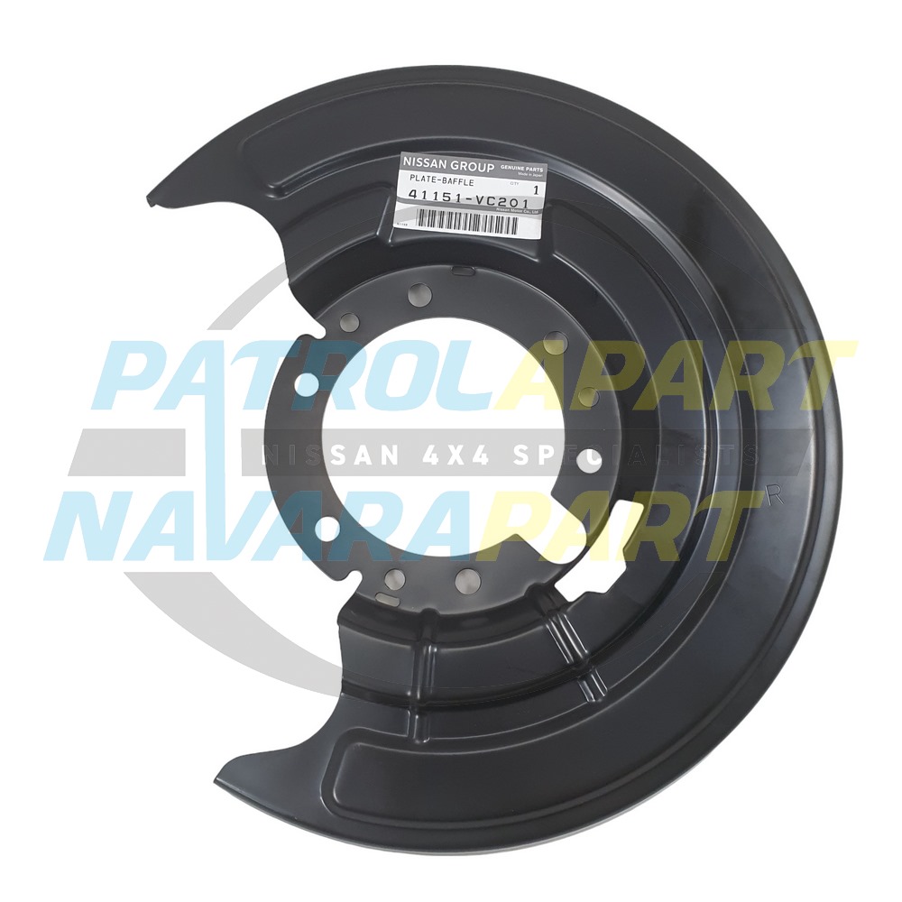 Genuine Nissan Series 3 on Right Hand Front Brake Backing Plate - Nissan Patrol Y61 GU