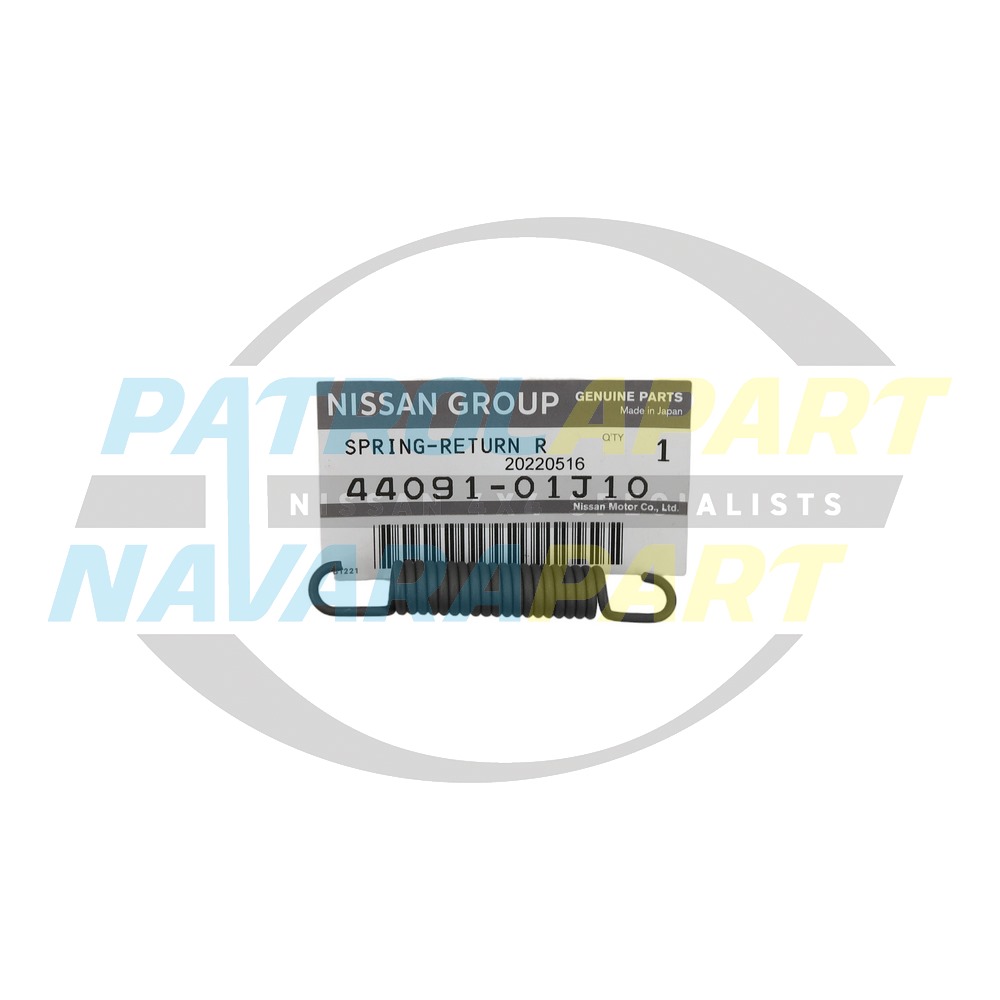 Genuine Nissan Rear Drum Brake Return Spring Lower Small - Nissan Patrol Y60 GQ & Navara D22