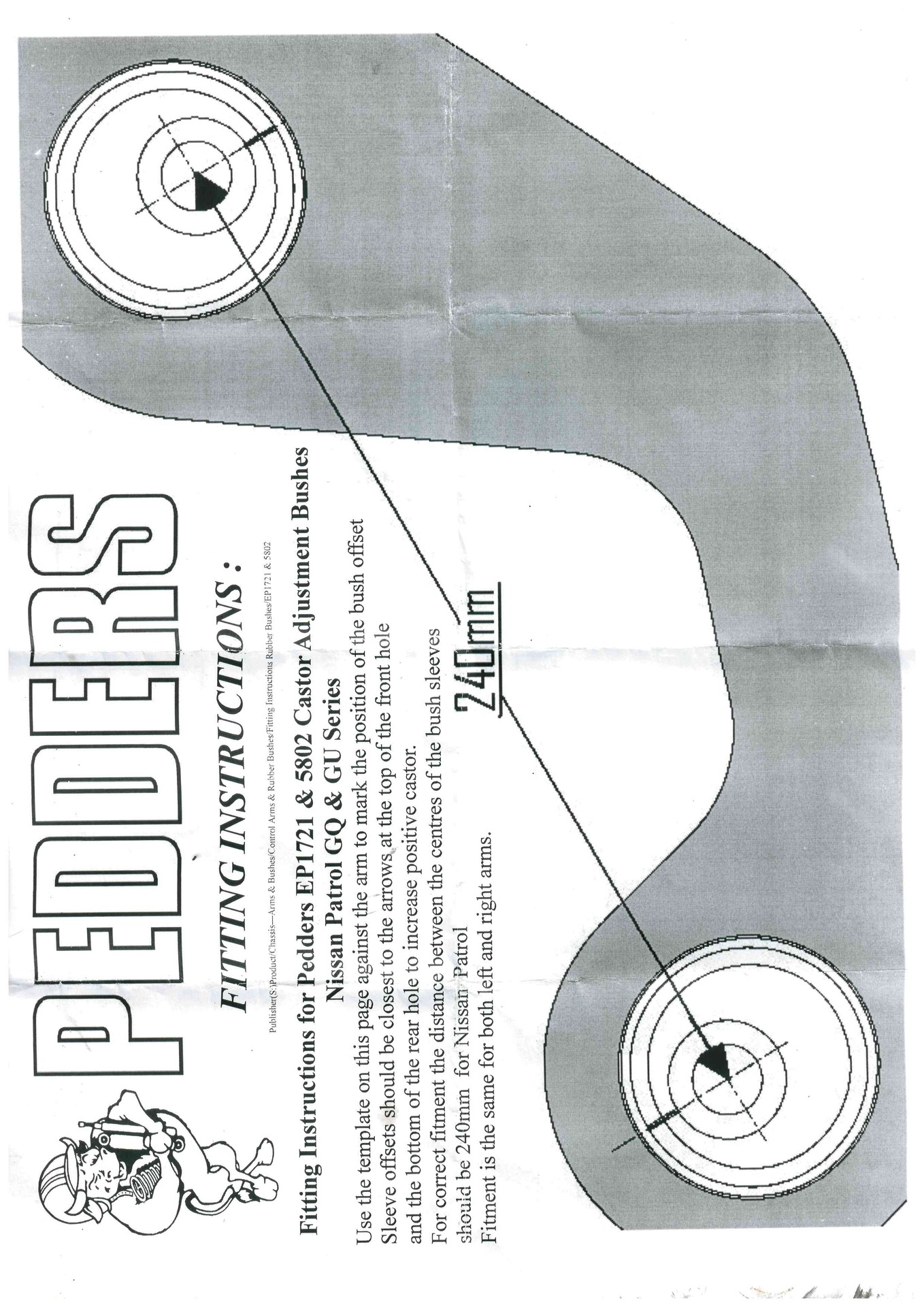 Pedders Radius Arm Offset Castor Correction Bushes Rubber - Nissan Patrol Y60 GQ & Y61 GU