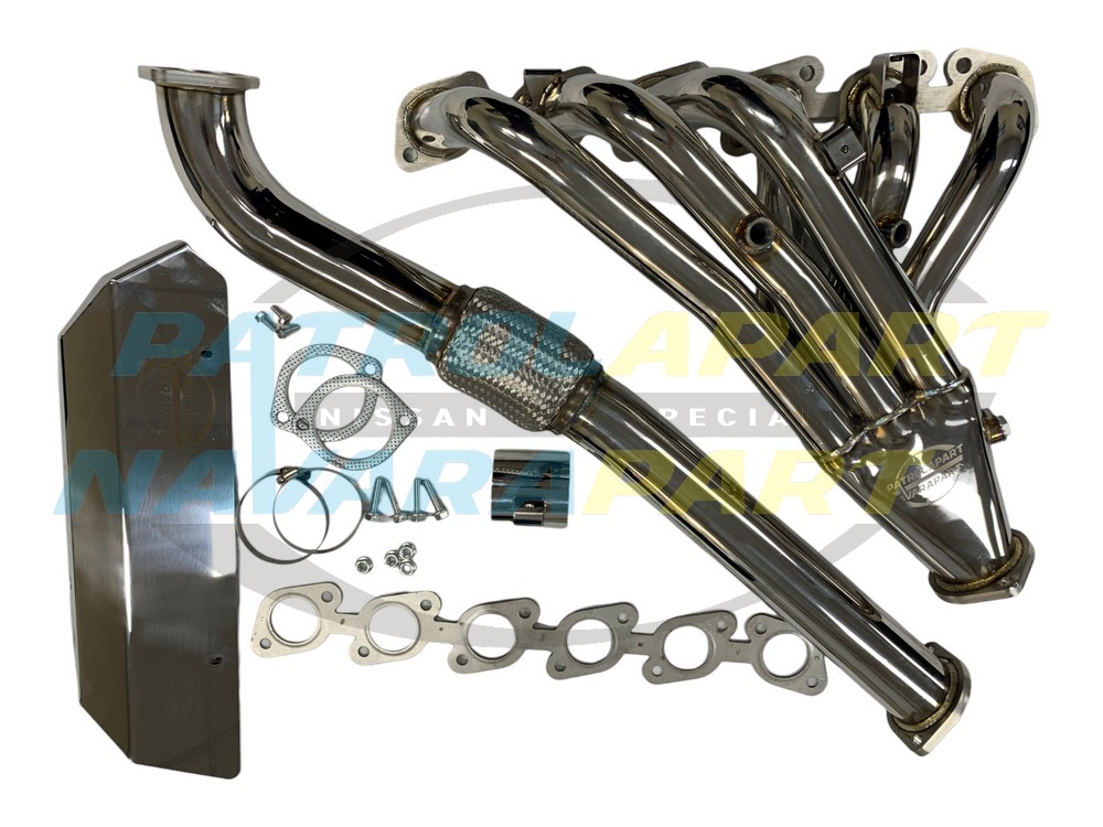 Genuine Nissan Headers Exhaust Manifold 6-1 Stainless W/ Heat Shield TB48 - Nissan Patrol Y61 GU