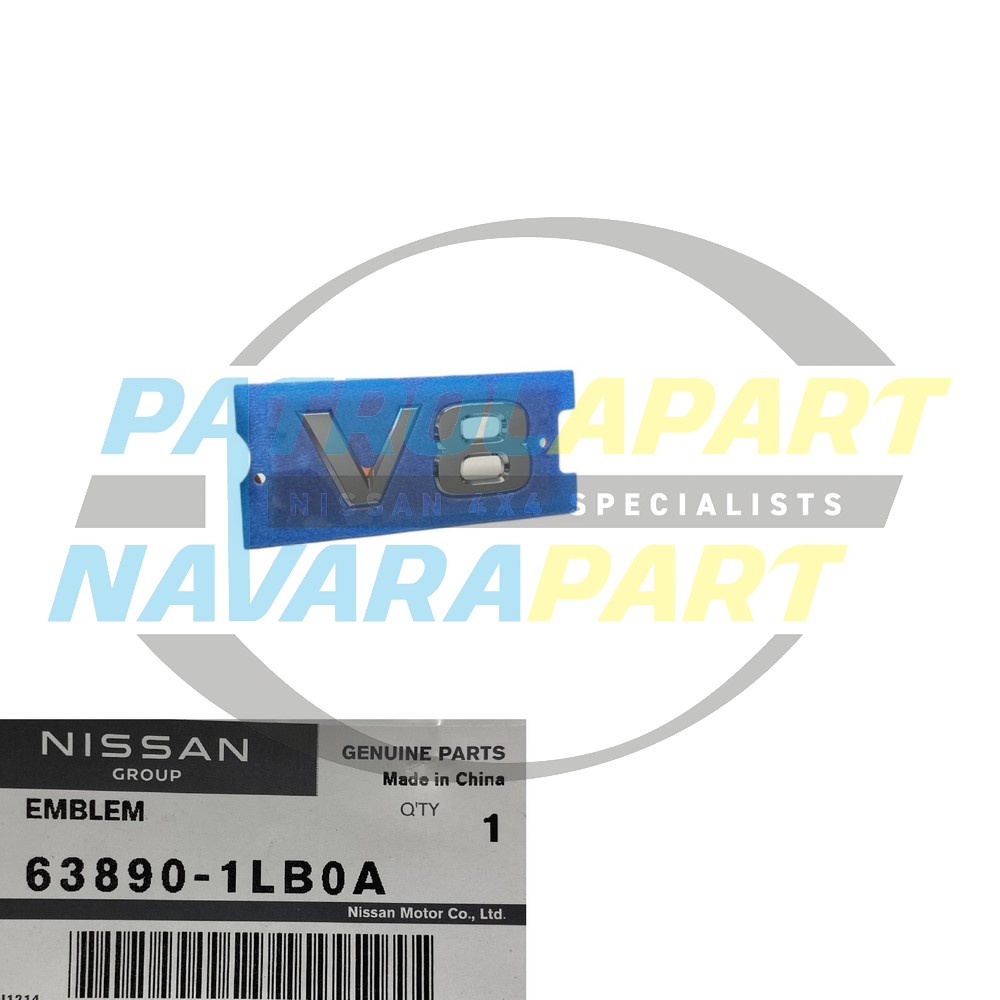 Genuine Nissan V8 Guard Badge - Nissan Patrol Y62 to 03/20