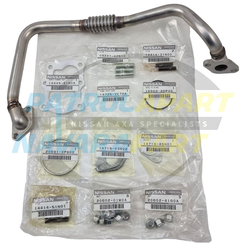 Genuine Nissan EGR KIT Including Pipe, Gaskets, Nuts & Studs TD42 - Nissan Patrol Y61 GU